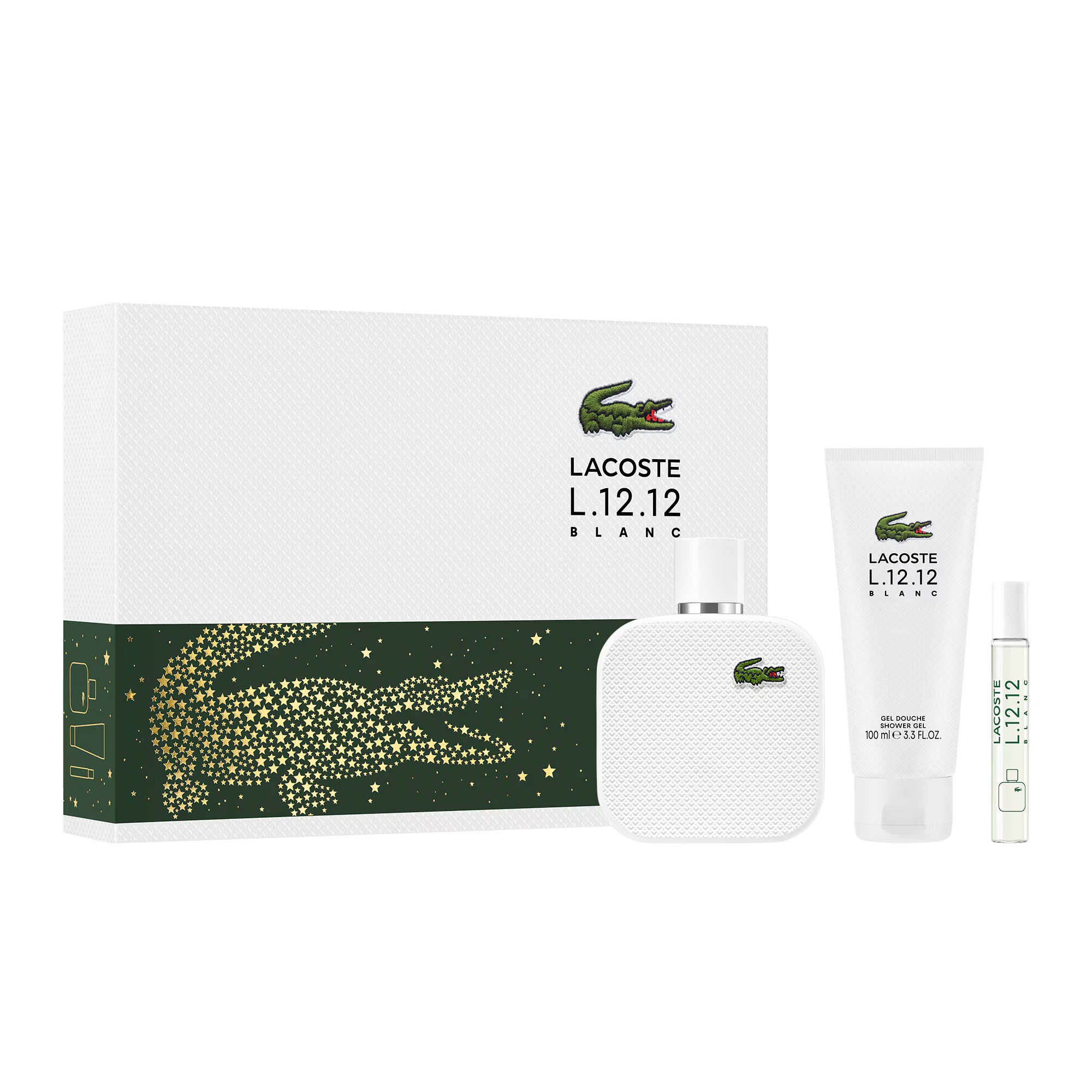 Lacoste L.12.12 BLANC Coffret eau de toilette + gel douche + vaporisateur voyage