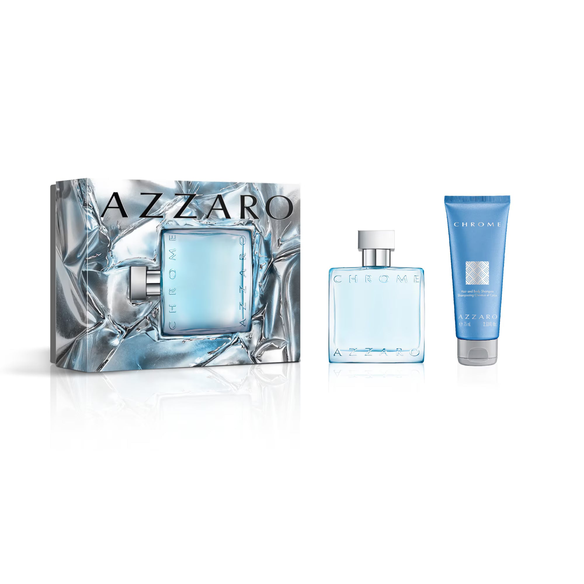 AZZARO CHROME Coffret eau de toilette + gel douche cheveux & corps