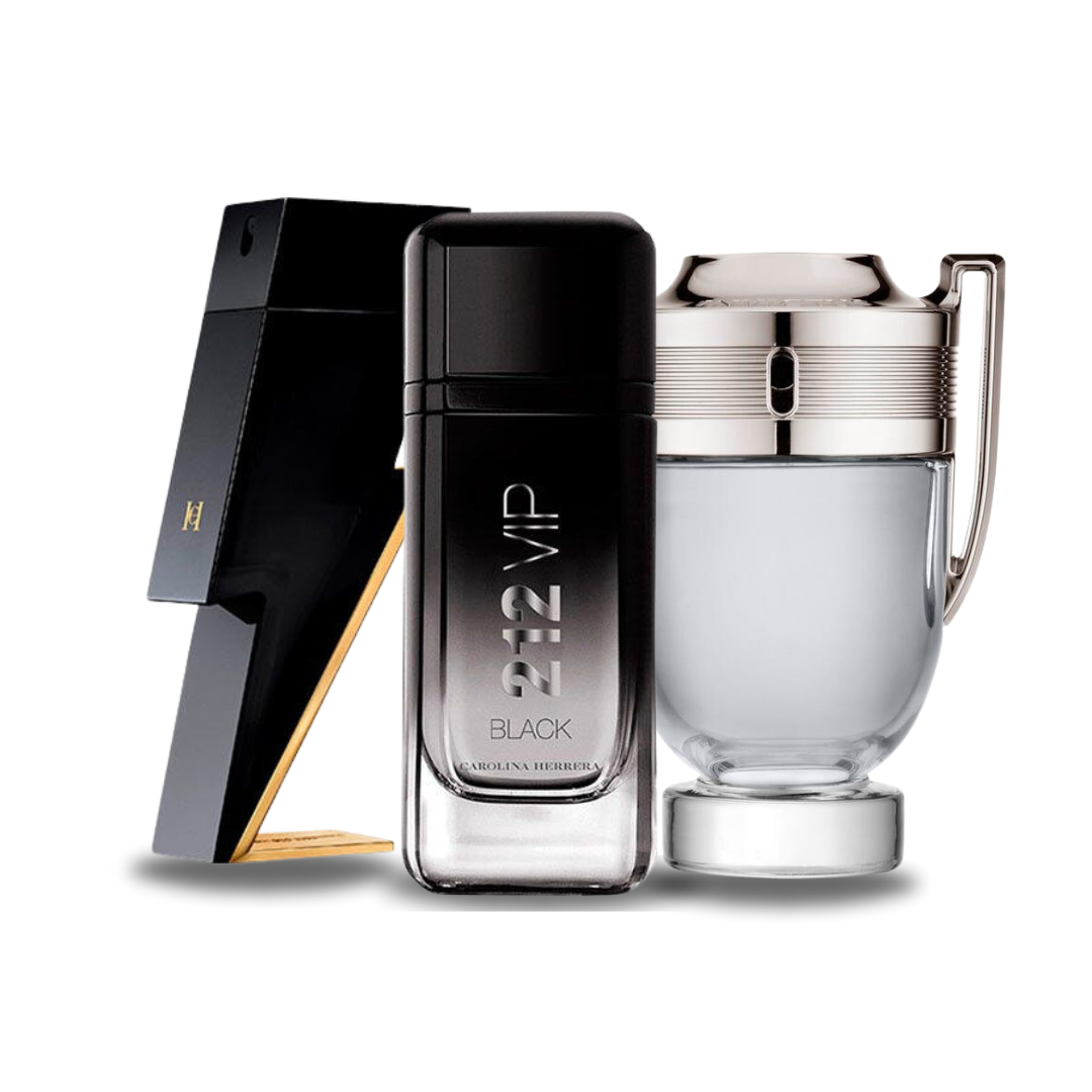 3 Parfums (100ml) CH BAD BOY | CH 212 VIP BLACK | RABANNE INVICTUS (Eau de Parfum)