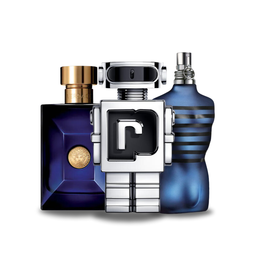 3 Parfums (100ml) Versace DYLAN BLUE | Paco Rabanne PHANTOM | Jean Paul Gaultier ULTRA MALE (Eau de Parfum)