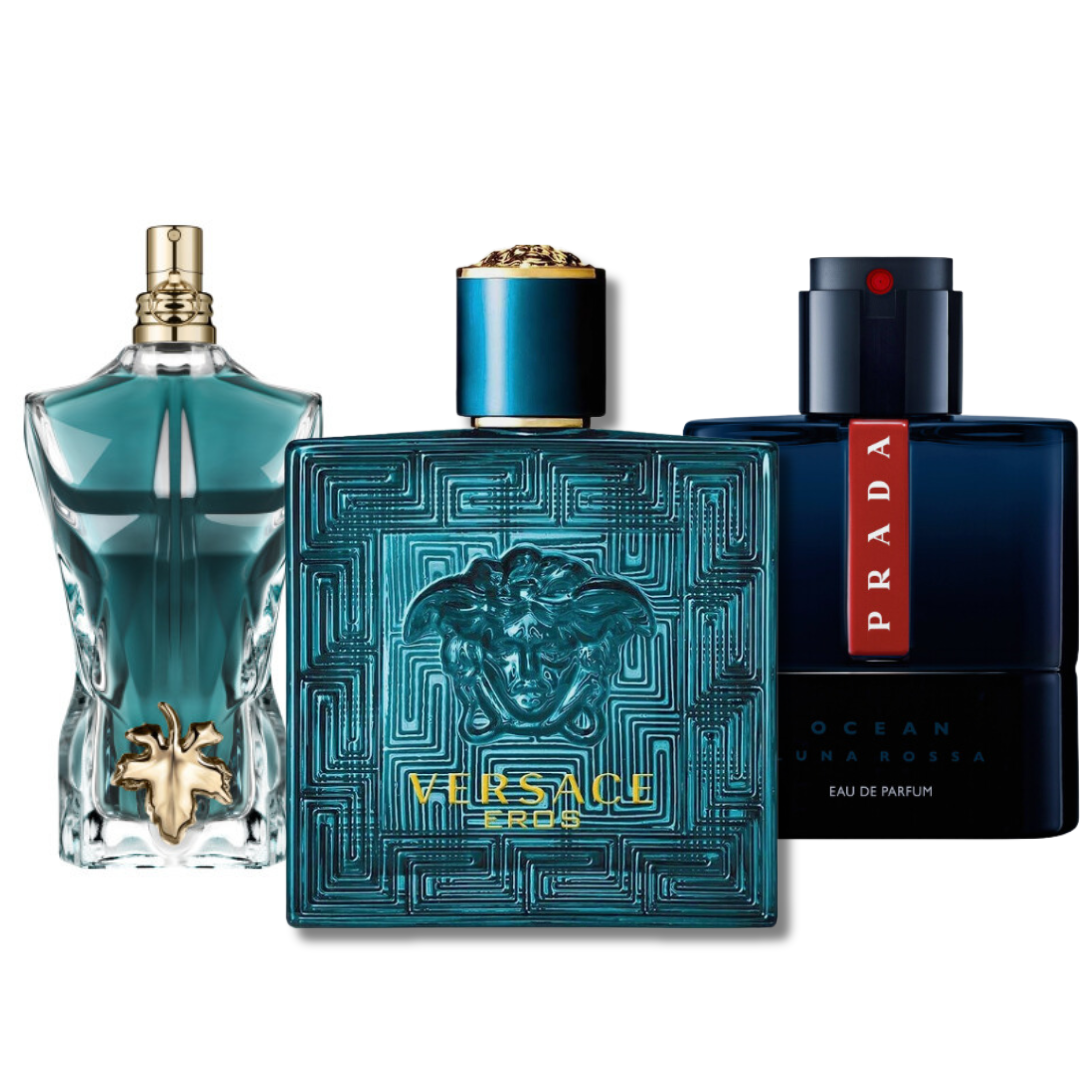 3 Parfums (100ml) Prada Luna Rossa | Versace Eros | Le Beau (Eau De Parfum)